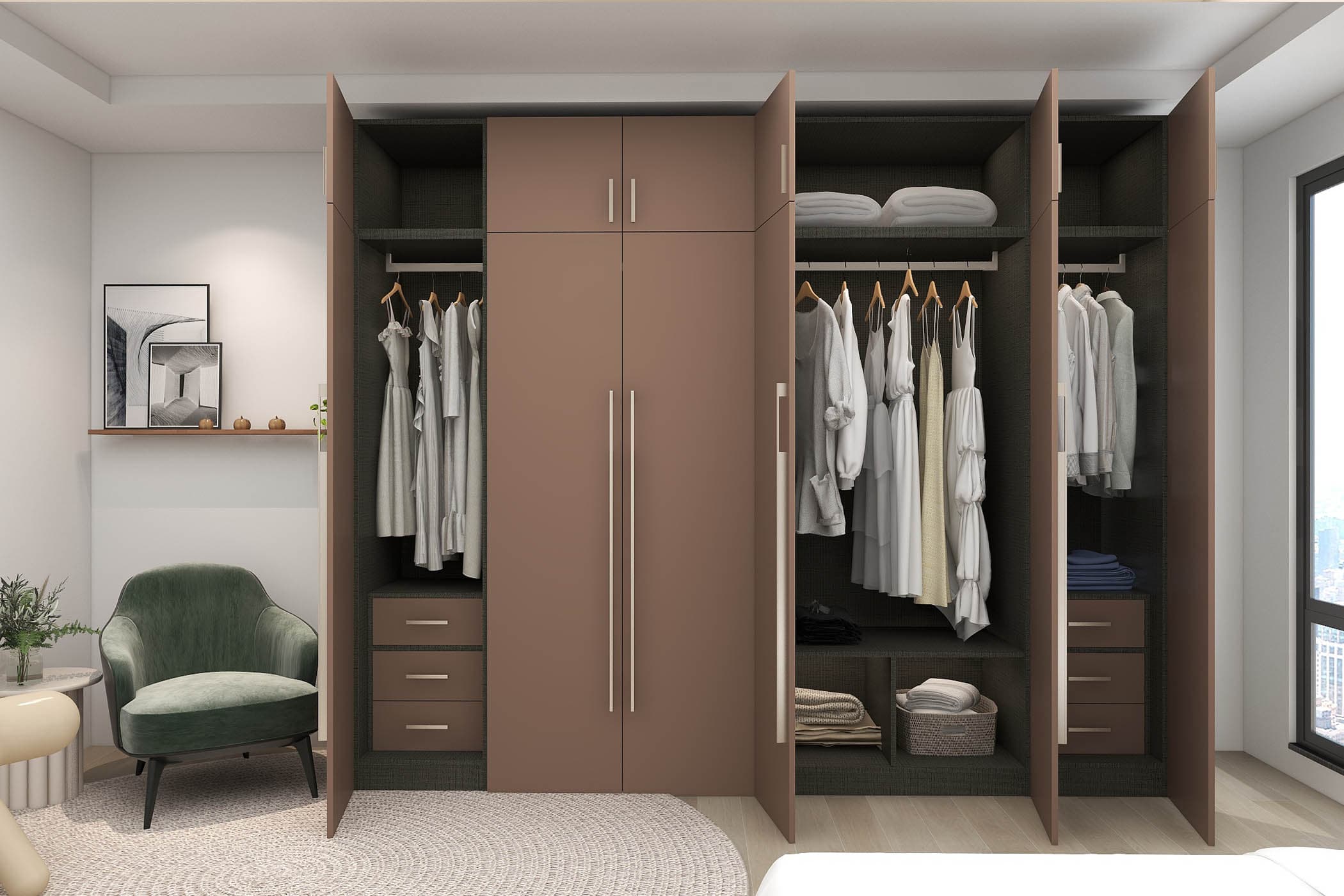 SharpSP Homes Lifestyle Collection 6-door SUKKIRI Wardrobe
